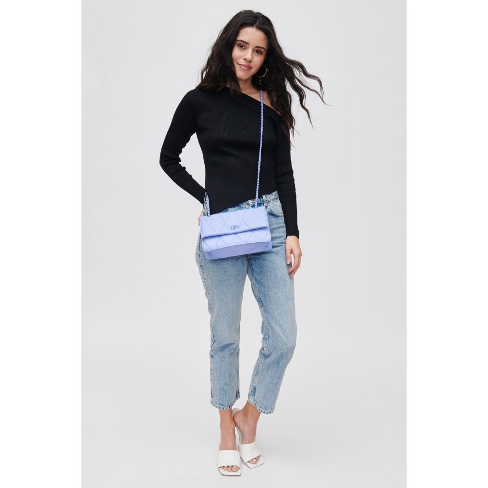 Woman wearing Periwinkle Urban Expressions Yelena Crossbody 840611118639 View 3 | Periwinkle