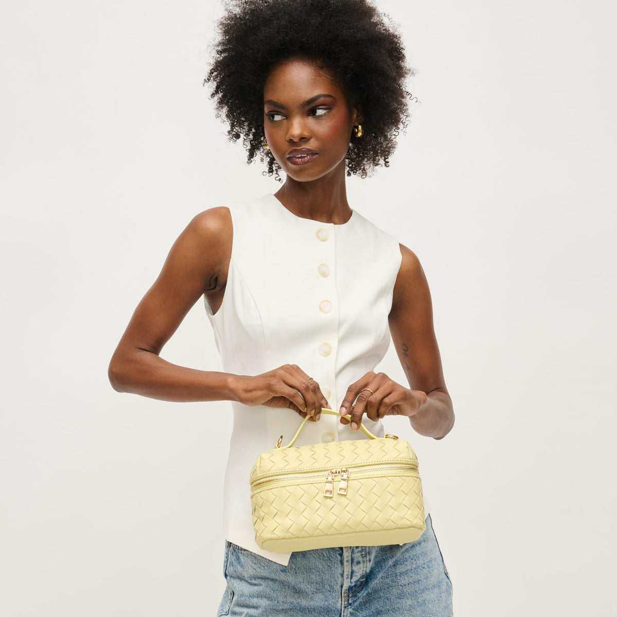 Woman wearing Butter Urban Expressions Richie Crossbody 840611151971 View 2 | Butter