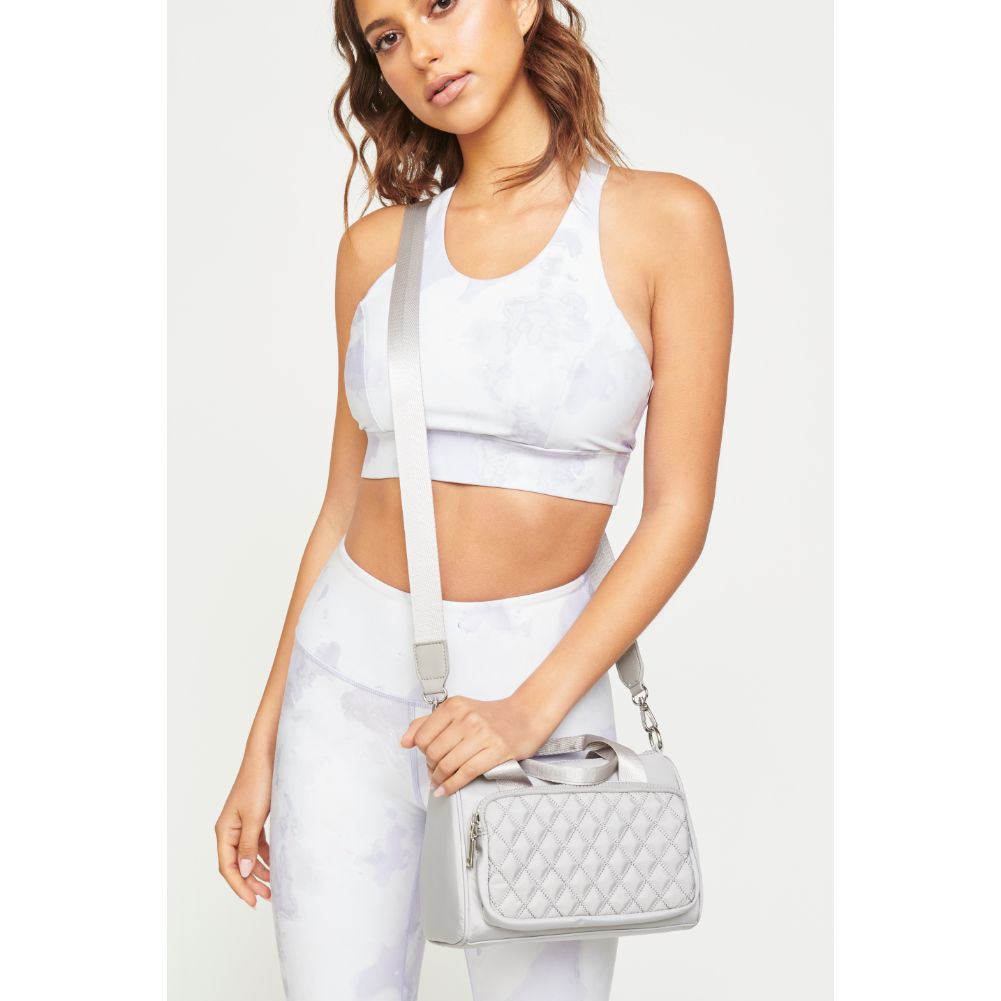 Woman wearing Grey Urban Expressions Owen Crossbody 840611180841 View 1 | Grey