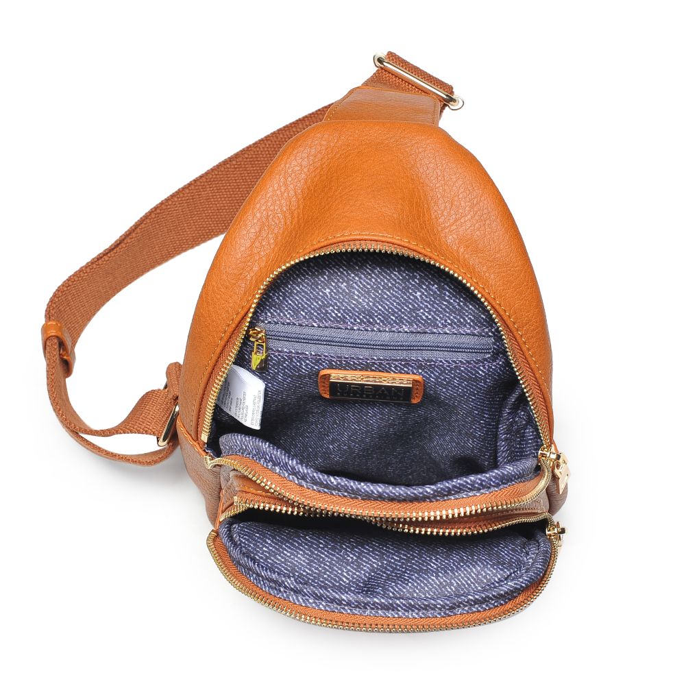 Product Image of Urban Expressions Zephyr Sling Backpack 840611106896 View 8 | Cognac