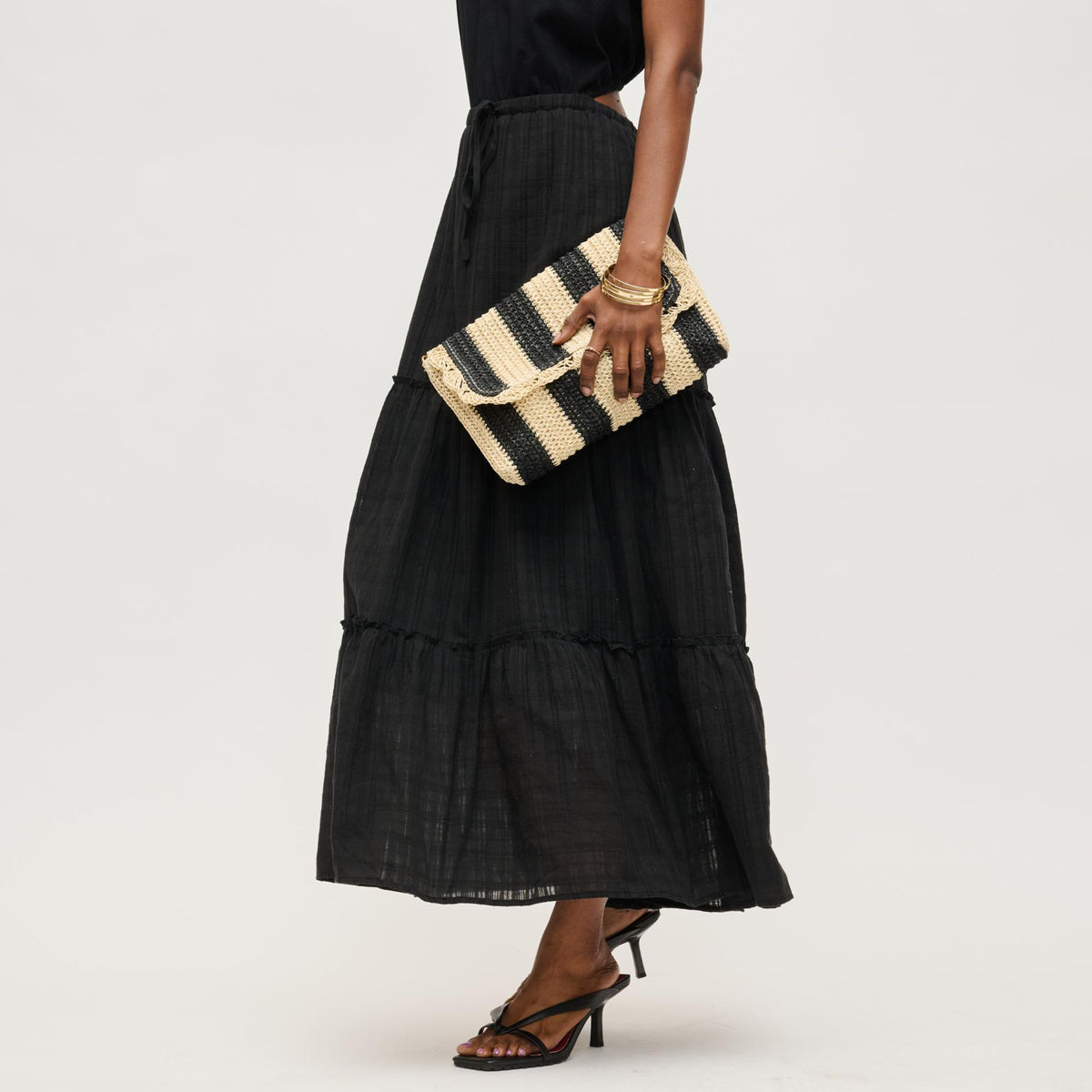 Woman wearing Black Natural Urban Expressions Winnie Clutch 840611153975 View 4 | Black Natural