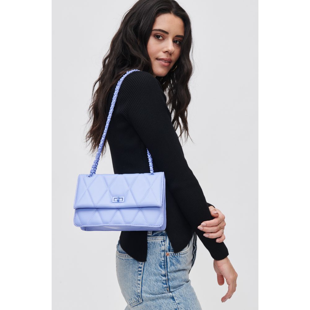 Woman wearing Periwinkle Urban Expressions Yelena Crossbody 840611118639 View 1 | Periwinkle