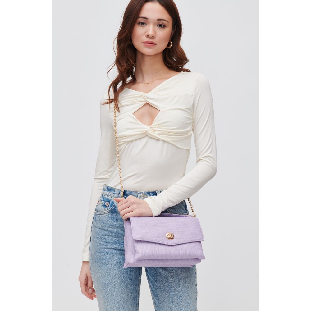 Woman wearing Lilac Urban Expressions Wrenlee Crossbody 840611118431 View 2 | Lilac