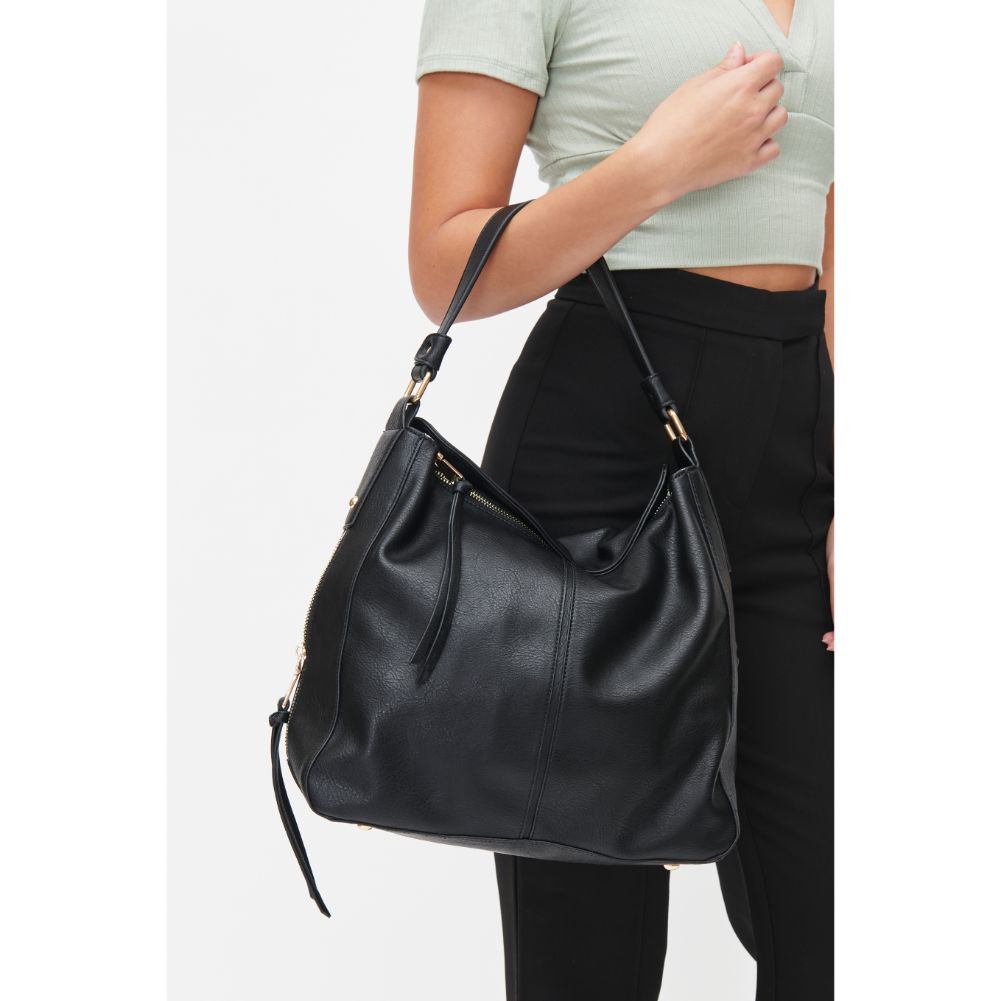 Woman wearing Black Urban Expressions Wanda Hobo 818209011846 View 1 | Black