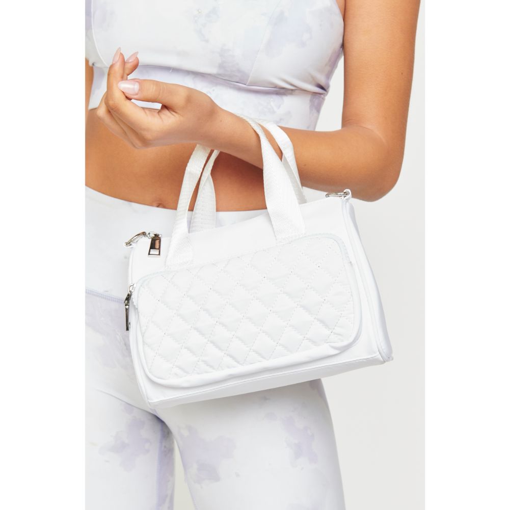 Woman wearing White Urban Expressions Owen Crossbody 840611180834 View 2 | White