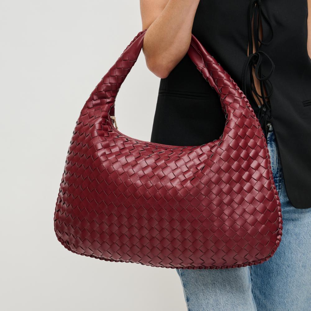 Woman wearing Wine Urban Expressions Victoria Hobo 840611140845 View 4 | Wine