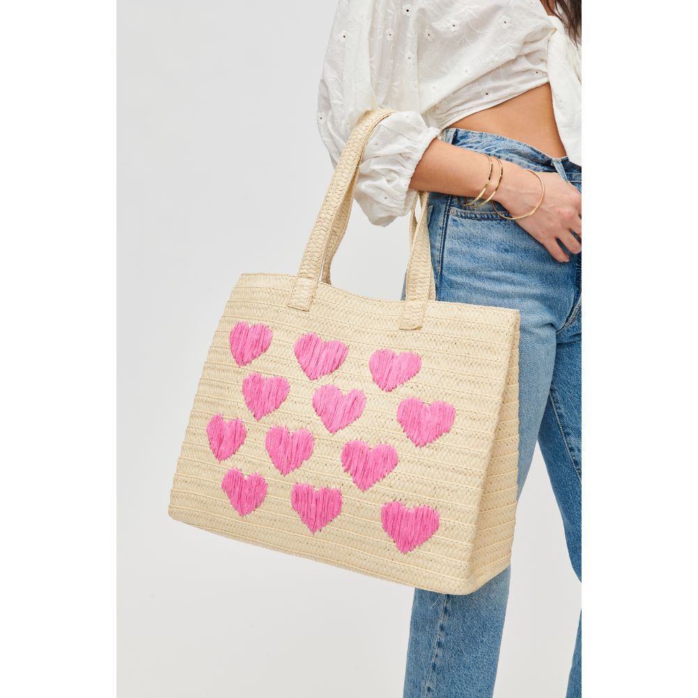 Woman wearing Ivory Urban Expressions Francine Tote 840611109095 View 4 | Ivory