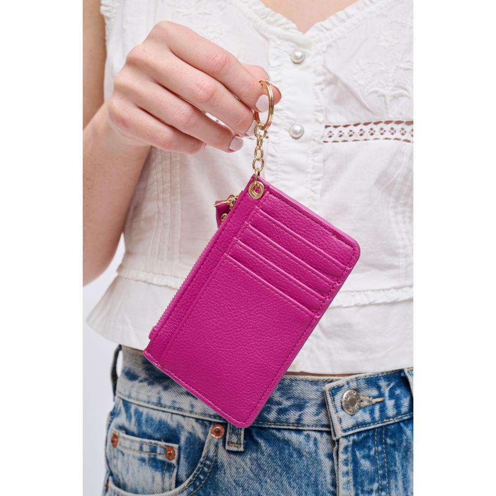 Woman wearing Fuchsia Urban Expressions Sadie Card Holder 840611192165 View 1 | Fuchsia