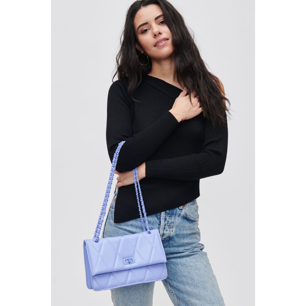 Woman wearing Periwinkle Urban Expressions Yelena Crossbody 840611118639 View 2 | Periwinkle