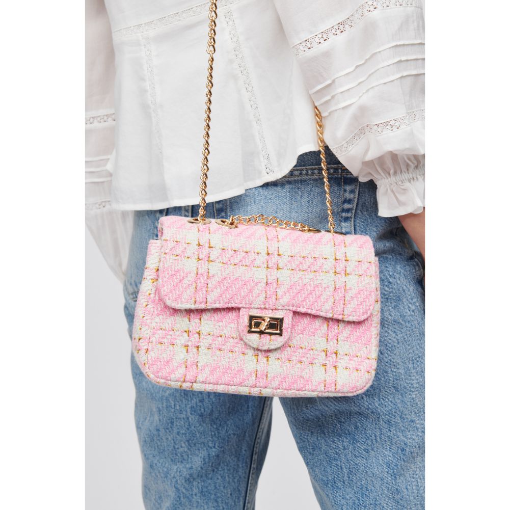 Woman wearing Pink Urban Expressions Camille Shoulder Bag 818209019736 View 1 | Pink