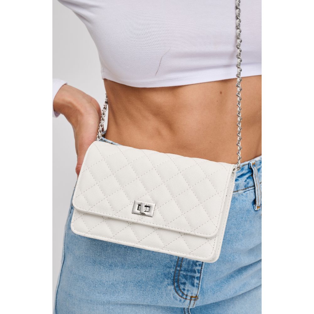 Woman wearing White Urban Expressions Ashford Crossbody 840611118042 View 4 | White