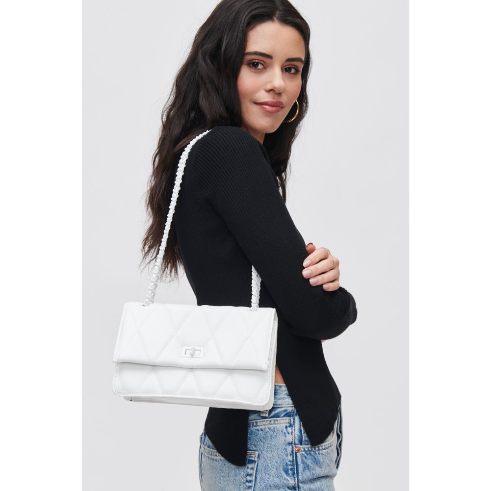 Woman wearing White Urban Expressions Yelena Crossbody 840611118622 View 1 | White