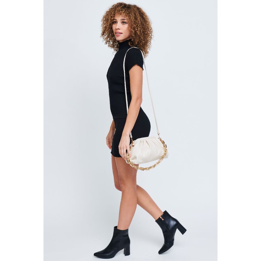 Woman wearing Oatmilk Urban Expressions Cassie Crossbody 840611178428 View 4 | Oatmilk