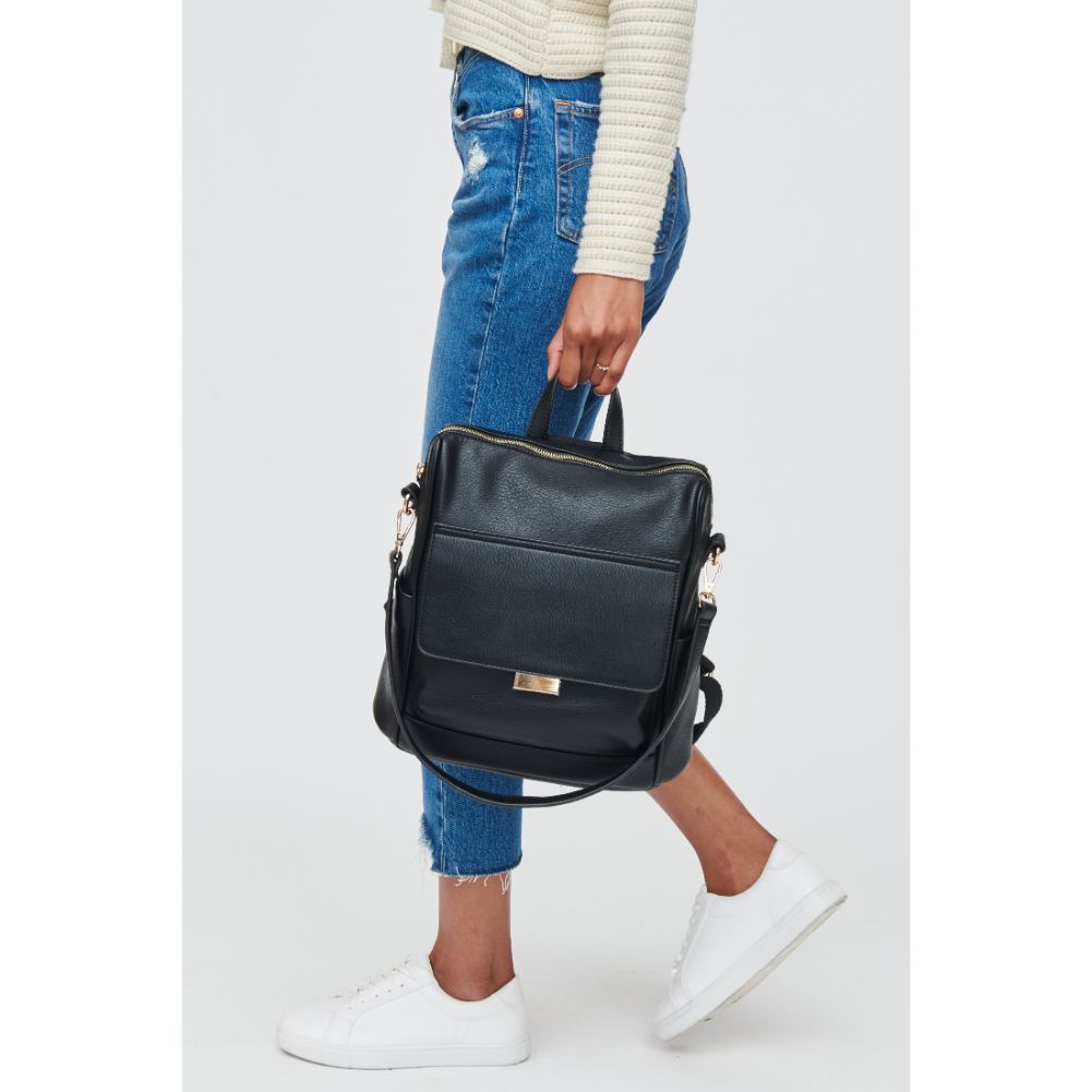 Woman wearing Black Urban Expressions Caroline Backpack 840611103246 View 4 | Black