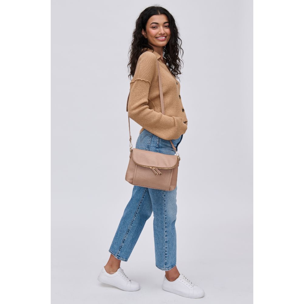 Woman wearing Natural Urban Expressions Iris Crossbody 840611116048 View 3 | Natural