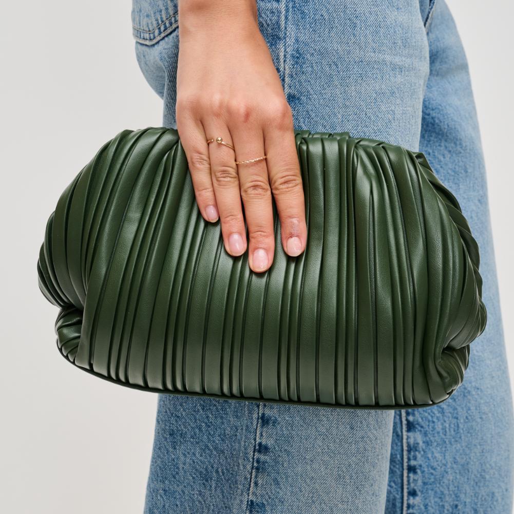 Woman wearing Forest Urban Expressions Philippa Clutch 840611193858 View 4 | Forest