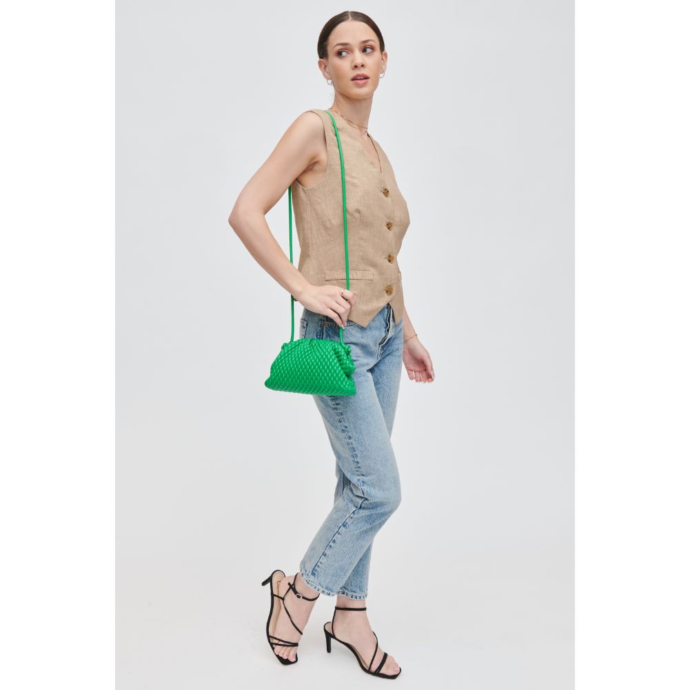 Woman wearing Kelly Green Urban Expressions Elise Crossbody 840611118370 View 3 | Kelly Green