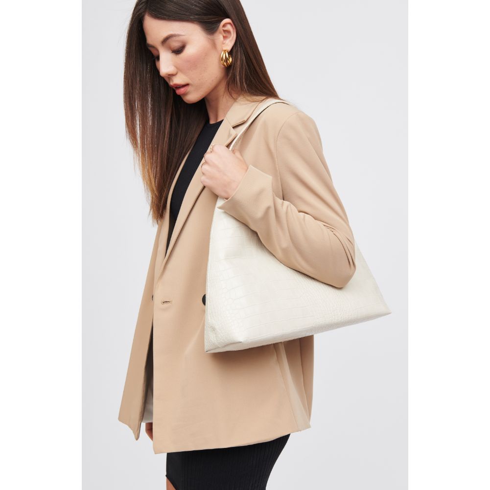 Woman wearing Ivory Urban Expressions Alice Hobo 818209016667 View 2 | Ivory