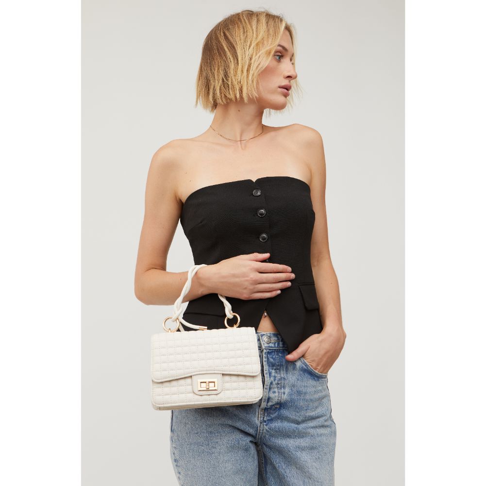 Woman wearing Oatmilk Urban Expressions Zoe Crossbody 840611115423 View 4 | Oatmilk