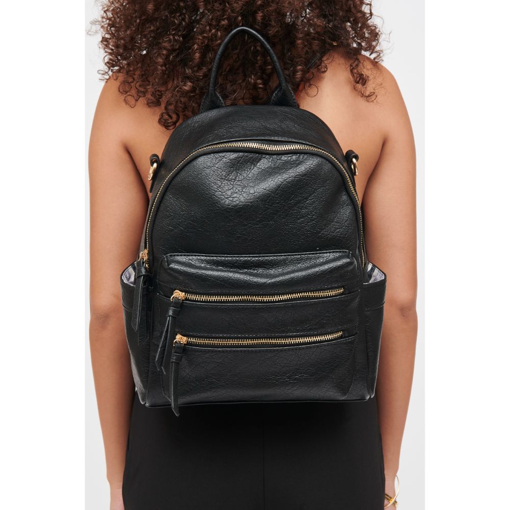 Woman wearing Black Urban Expressions Reva Backpack 840611185235 View 1 | Black