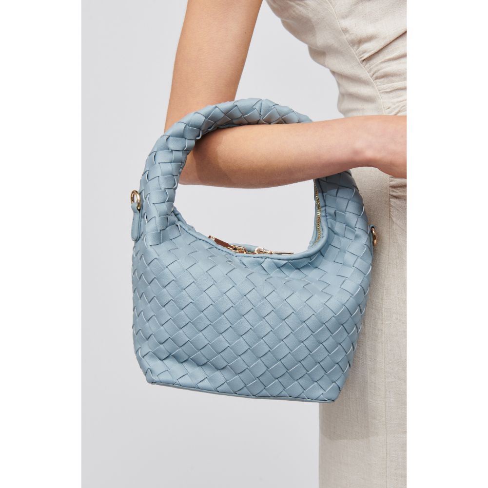 Woman wearing Sky Blue Urban Expressions Nylah - Woven Crossbody 840611100610 View 2 | Sky Blue