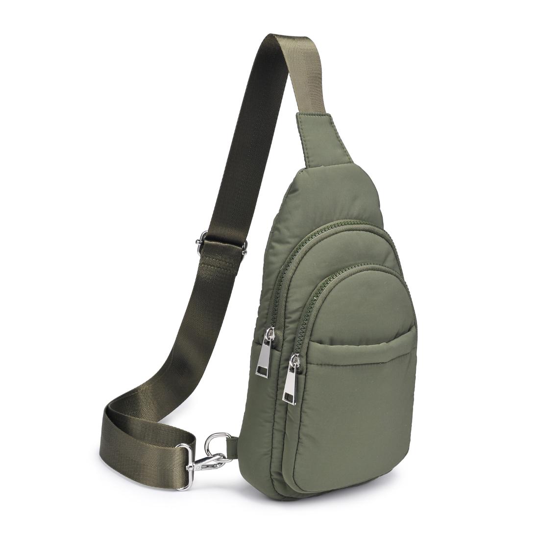 Product Image of Urban Expressions Kenny Sling Backpack 840611124968 View 6 | Olive