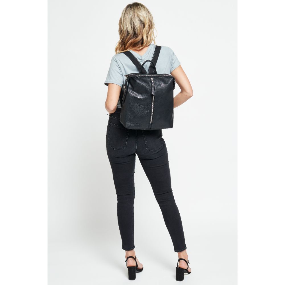 Woman wearing Black Urban Expressions Kenzie Backpack 840611133564 View 4 | Black