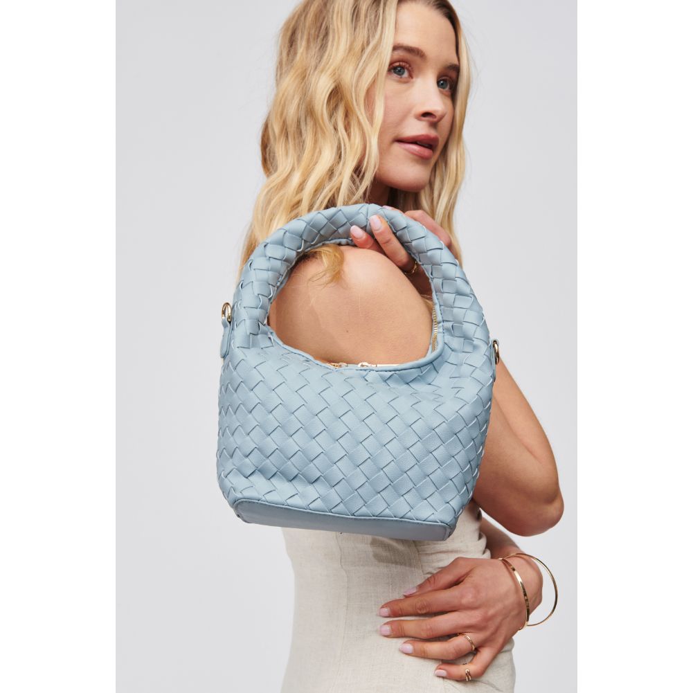Woman wearing Sky Blue Urban Expressions Nylah - Woven Crossbody 840611100610 View 4 | Sky Blue