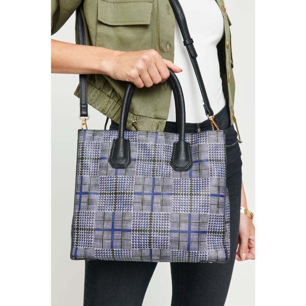 Woman wearing Navy Urban Expressions Brynn Satchel NA-840611153142 View 2 | Navy