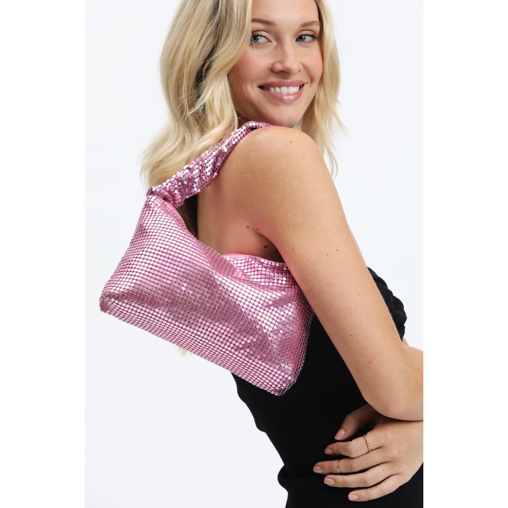 Woman wearing Hot Pink Urban Expressions Abbie Shoulder Bag 840611190369 View 2 | Hot Pink