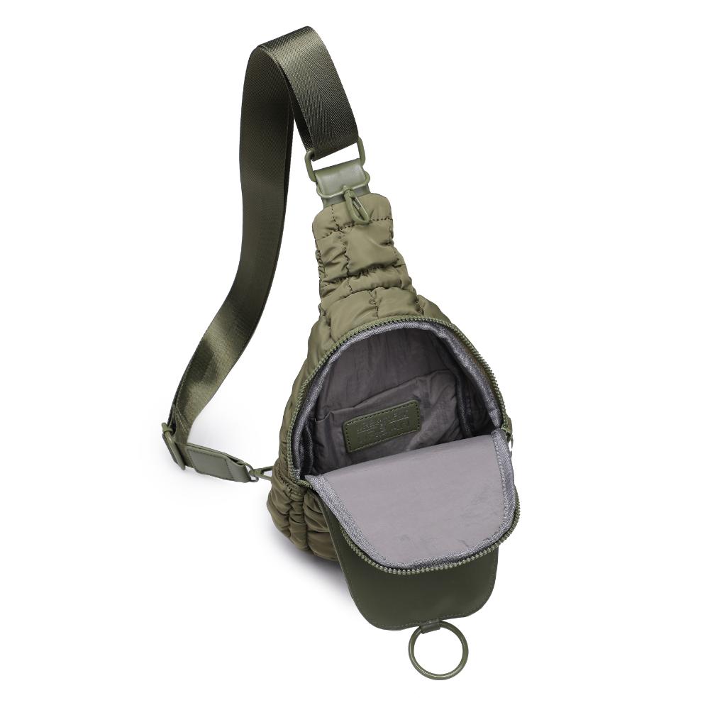 Product Image of Urban Expressions Bristol Sling Backpack 840611194084 View 8 | Olive