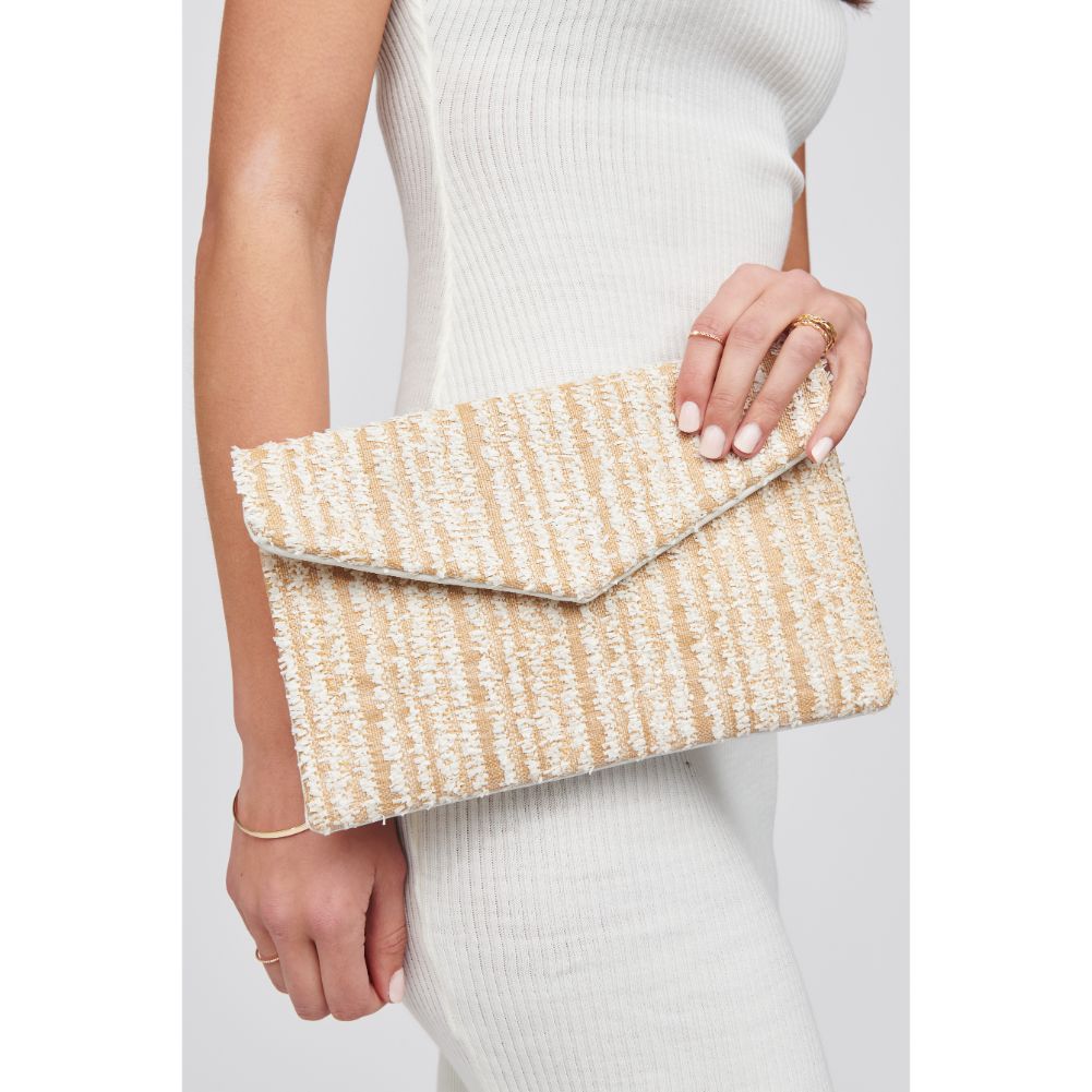 Woman wearing White Urban Expressions Mayotte Clutch 818209017565 View 4 | White