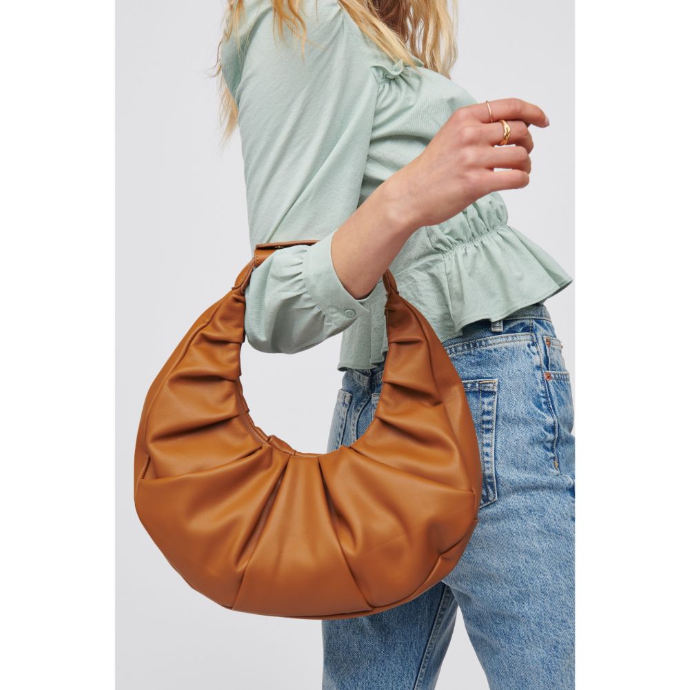 Woman wearing Tan Urban Expressions Yvette Shoulder Bag 840611100344 View 1 | Tan