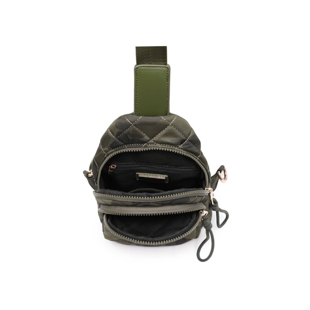 Product Image of Urban Expressions Ace - Quilted Nylon Sling Backpack 840611184207 View 8 | Dark Green Camo