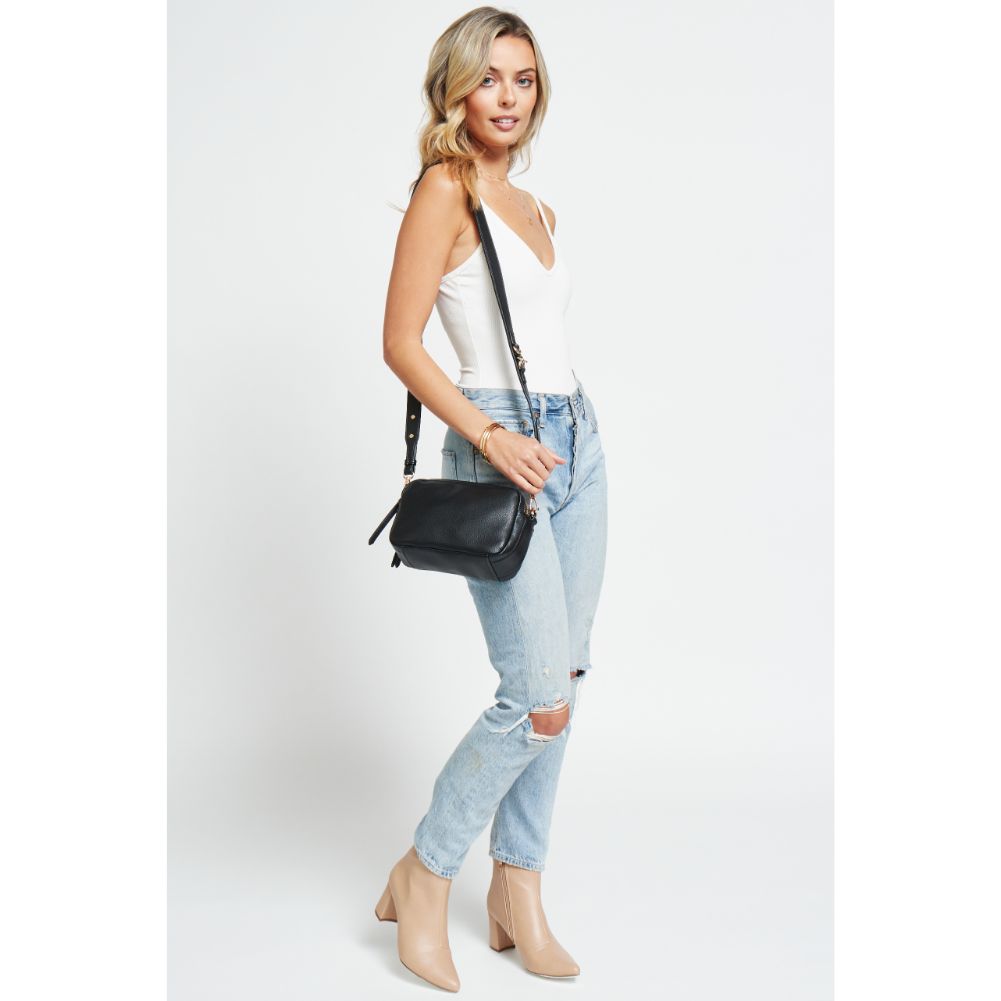 Woman wearing Black Urban Expressions Audrey Crossbody 840611179104 View 3 | Black