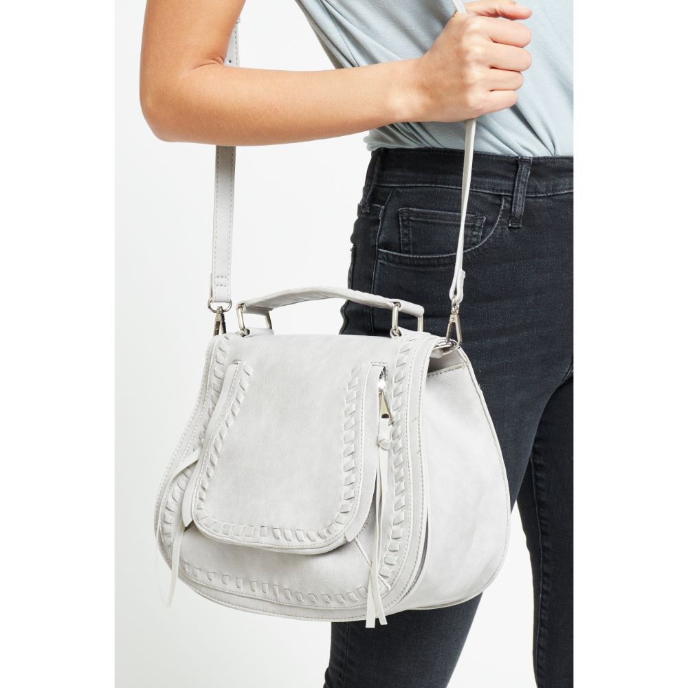 Woman wearing Dove Grey Urban Expressions Khloe Crossbody 840611176646 View 3 | Dove Grey