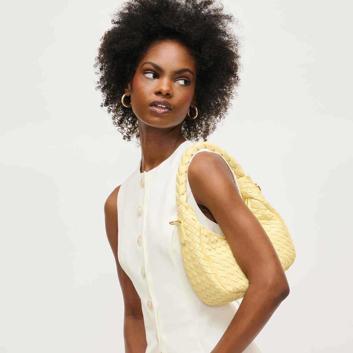 Woman wearing Butter Urban Expressions Laken Crossbody 840611144584 View 2 | Butter