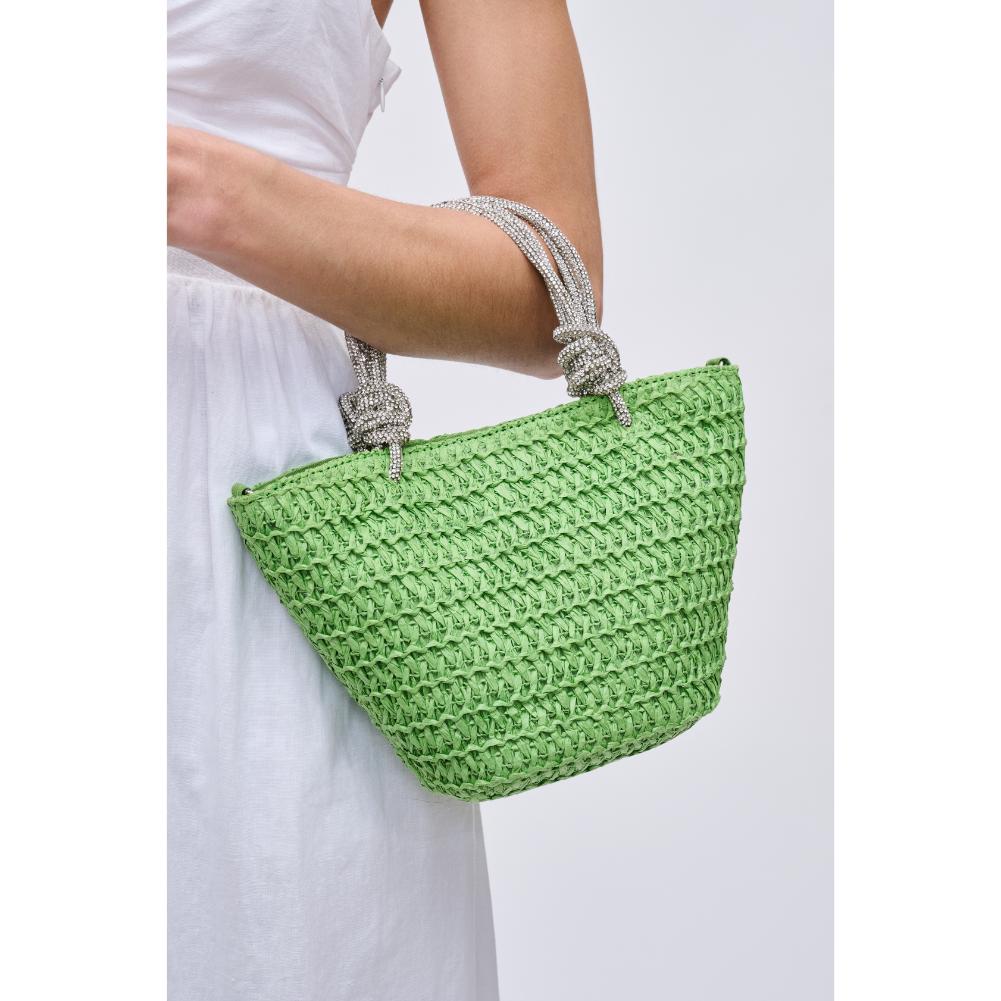 Woman wearing Pistachio Urban Expressions Gaia Tote 840611123961 View 1 | Pistachio