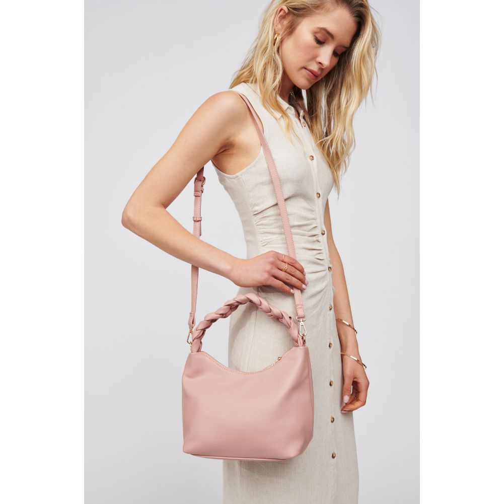 Woman wearing Rose Urban Expressions Laura Shoulder Bag 818209016704 View 1 | Rose