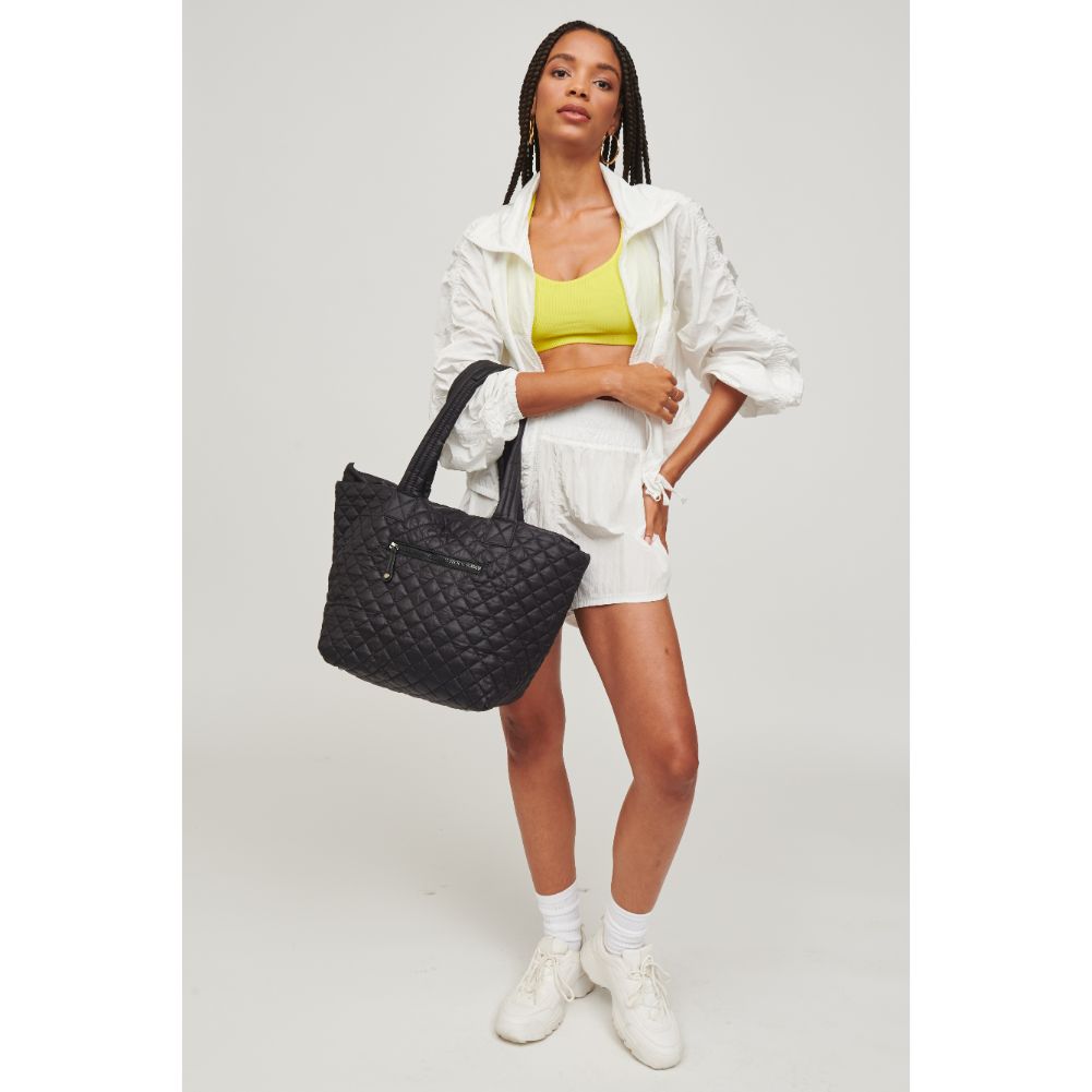 Woman wearing Black Urban Expressions Breakaway Tote 840611148933 View 3 | Black