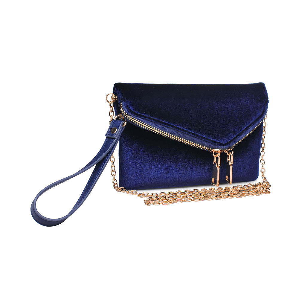 Product Image of Urban Expressions Lucy - Velvet Wristlet 840611133854 View 2 | Navy