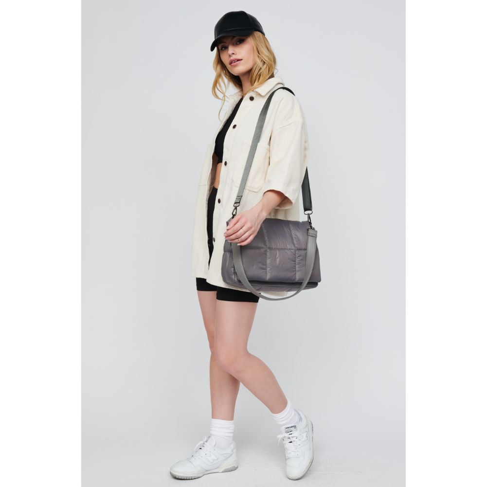 Woman wearing Carbon Urban Expressions Lissa Crossbody 818209010344 View 2 | Carbon