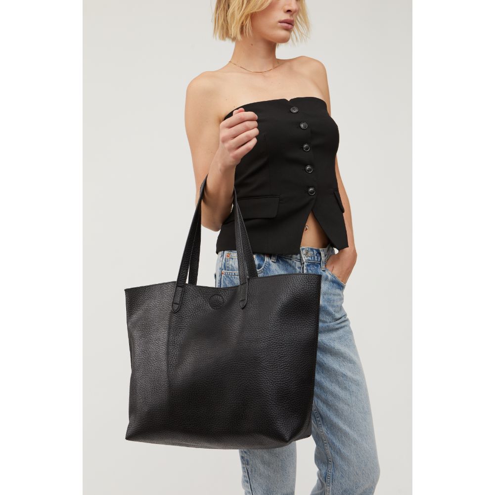 Woman wearing Black Urban Expressions Sully Tote 840611114259 View 4 | Black