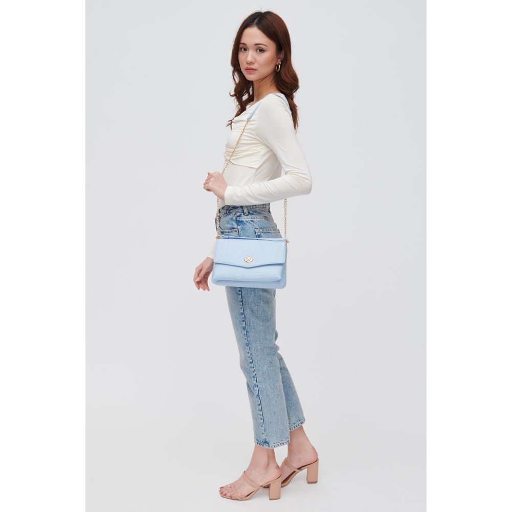 Woman wearing Sky Blue Urban Expressions Wrenlee Crossbody 840611118417 View 2 | Sky Blue