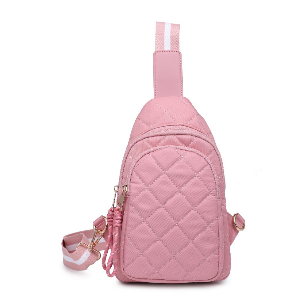Product Image of Urban Expressions Ace - Quilted Nylon Sling Backpack 840611101709 View 5 | Pastel Pink