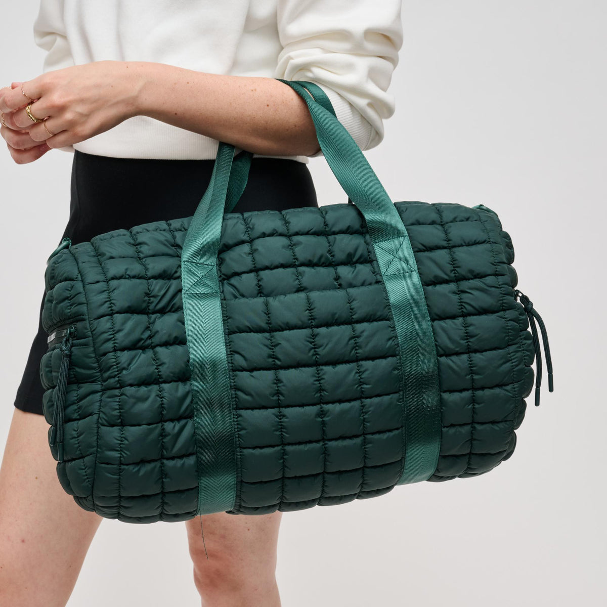 Woman wearing Emerald Urban Expressions Ty Duffel 840611141200 View 4 | Emerald