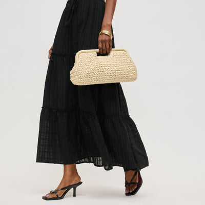 Woman wearing Ivory Urban Expressions Lani Clutch 840611151612 View 1 | Ivory