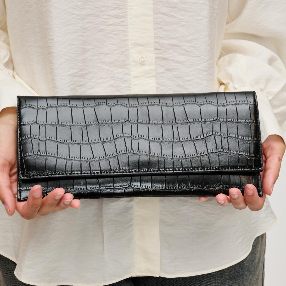 Woman wearing Black Urban Expressions Adelle Clutch 840611139641 View 4 | Black