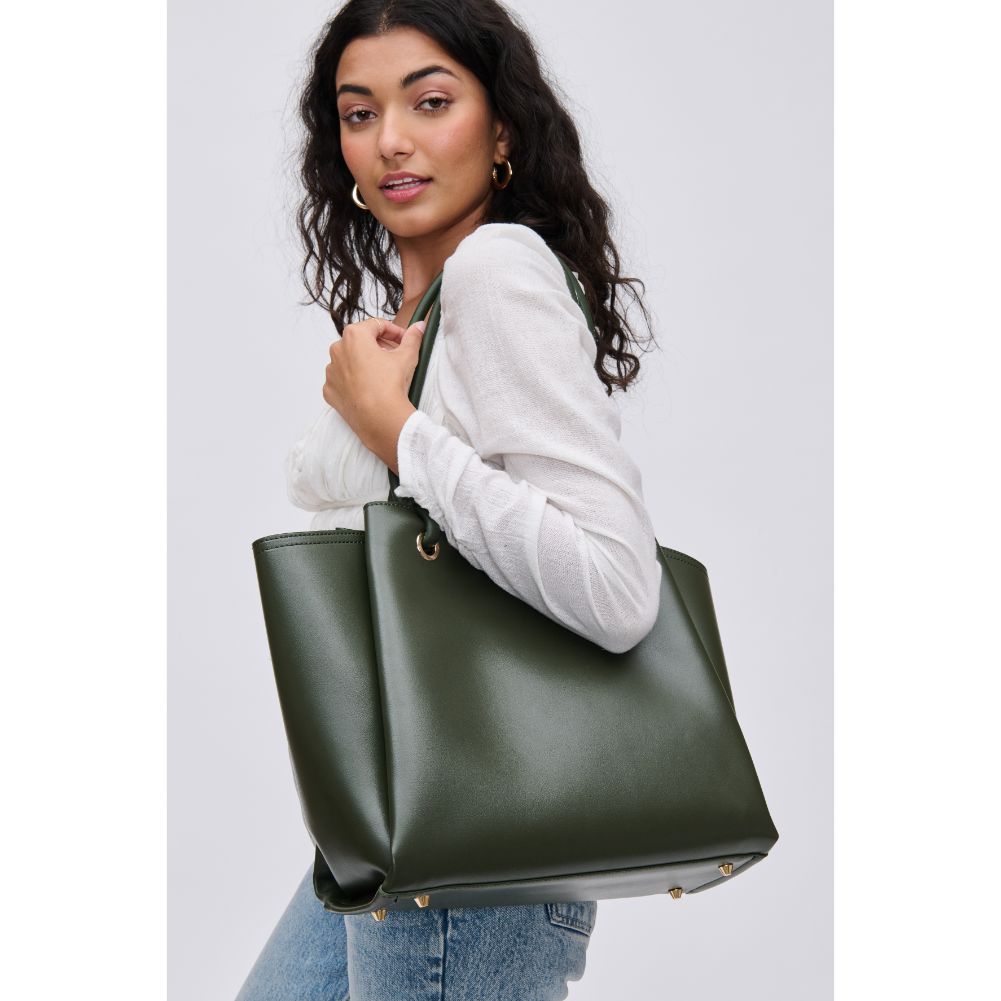 Woman wearing Olive Urban Expressions Brielle Tote 840611115157 View 2 | Olive