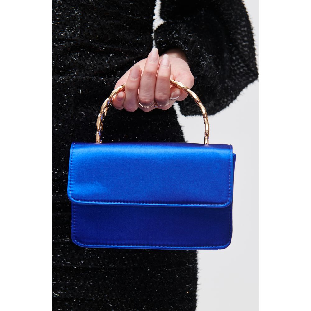 Woman wearing Electric Blue Urban Expressions Zuelia Evening Bag 840611109088 View 4 | Electric Blue
